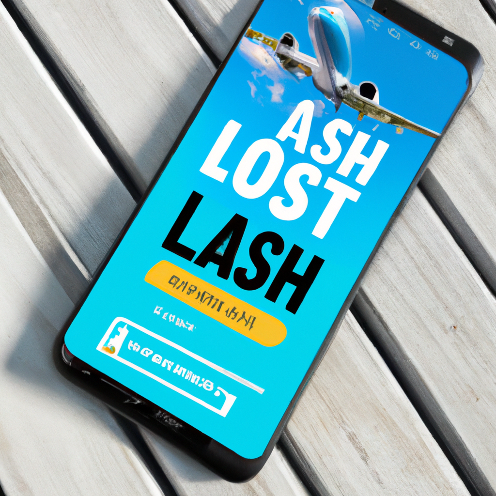 A smartphone showing last-minute flight deals on GoFlyForLess app.