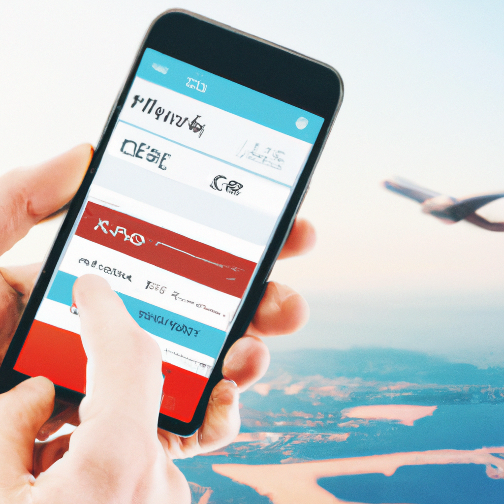 A traveler using a flight price tracking tool on their smartphone.